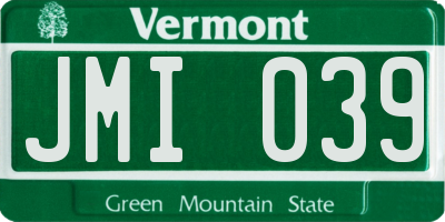 VT license plate JMI039