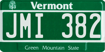 VT license plate JMI382