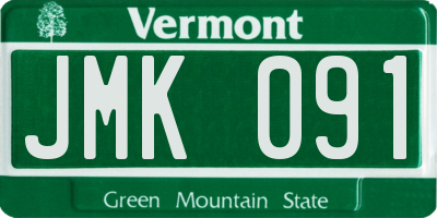 VT license plate JMK091