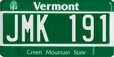 VT license plate JMK191
