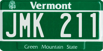 VT license plate JMK211