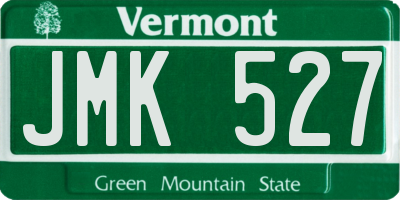 VT license plate JMK527