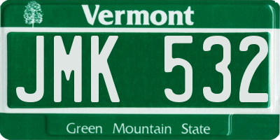 VT license plate JMK532