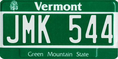 VT license plate JMK544