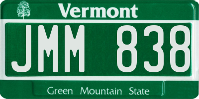 VT license plate JMM838