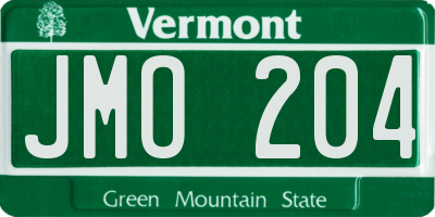 VT license plate JMO204