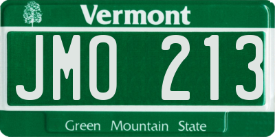 VT license plate JMO213