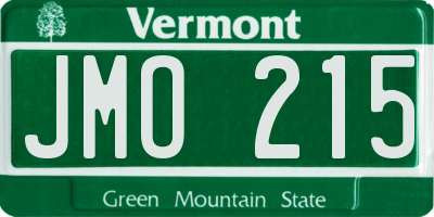 VT license plate JMO215