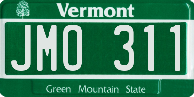 VT license plate JMO311