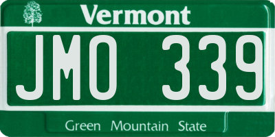 VT license plate JMO339