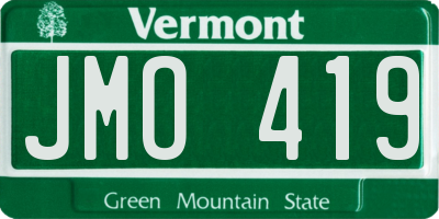 VT license plate JMO419