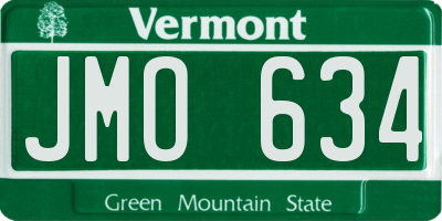 VT license plate JMO634