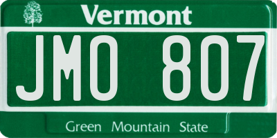 VT license plate JMO807