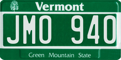 VT license plate JMO940