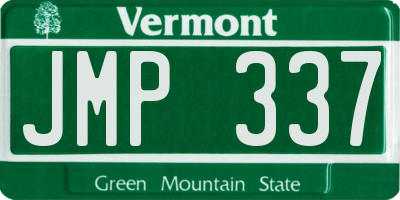 VT license plate JMP337