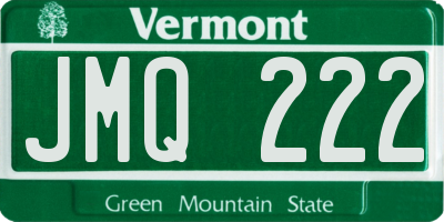 VT license plate JMQ222