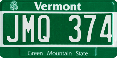 VT license plate JMQ374