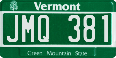 VT license plate JMQ381