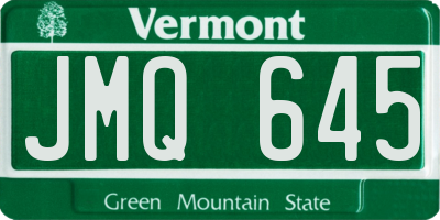 VT license plate JMQ645