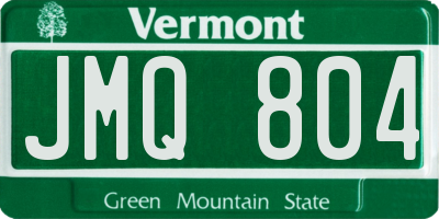 VT license plate JMQ804
