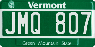 VT license plate JMQ807