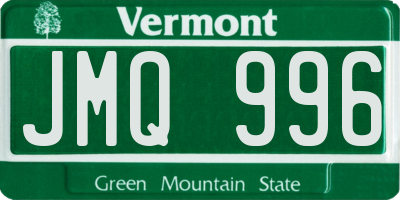VT license plate JMQ996