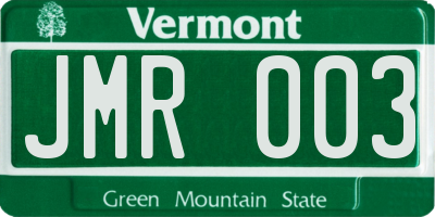 VT license plate JMR003