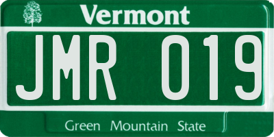 VT license plate JMR019
