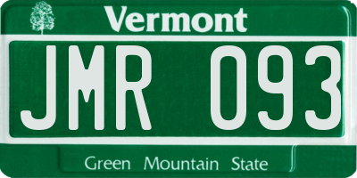 VT license plate JMR093