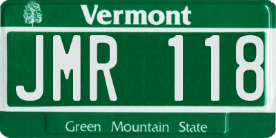 VT license plate JMR118