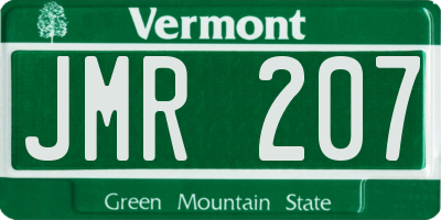 VT license plate JMR207