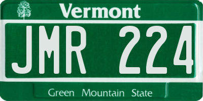 VT license plate JMR224