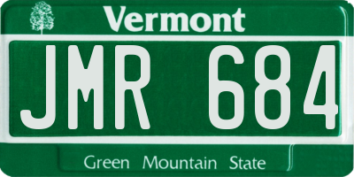 VT license plate JMR684