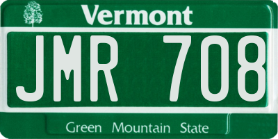 VT license plate JMR708