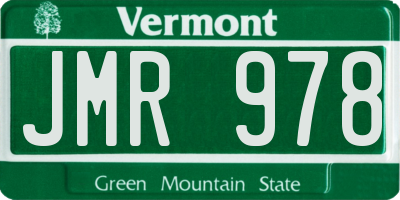 VT license plate JMR978