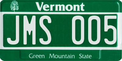 VT license plate JMS005