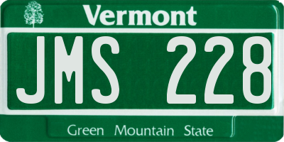 VT license plate JMS228