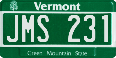 VT license plate JMS231