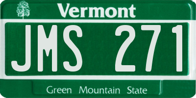 VT license plate JMS271