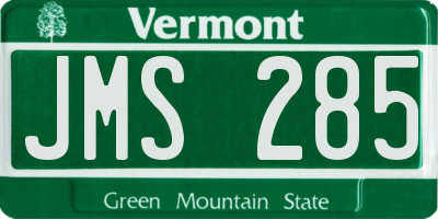 VT license plate JMS285
