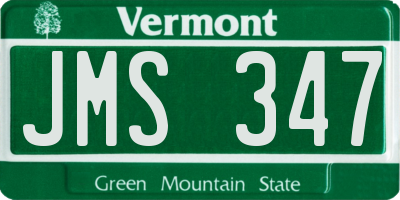 VT license plate JMS347