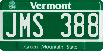 VT license plate JMS388