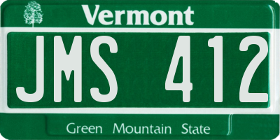 VT license plate JMS412