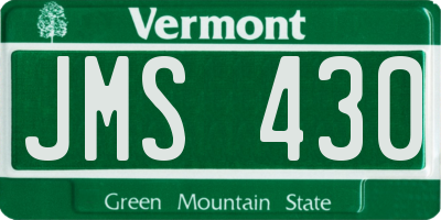 VT license plate JMS430