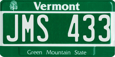 VT license plate JMS433