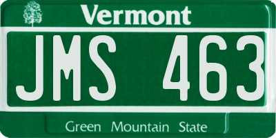 VT license plate JMS463