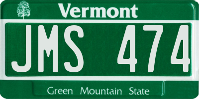 VT license plate JMS474