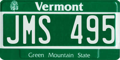 VT license plate JMS495