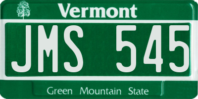 VT license plate JMS545