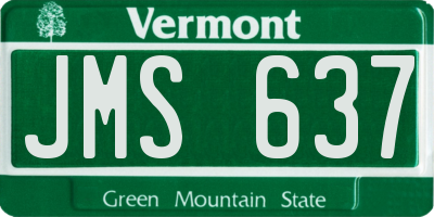 VT license plate JMS637